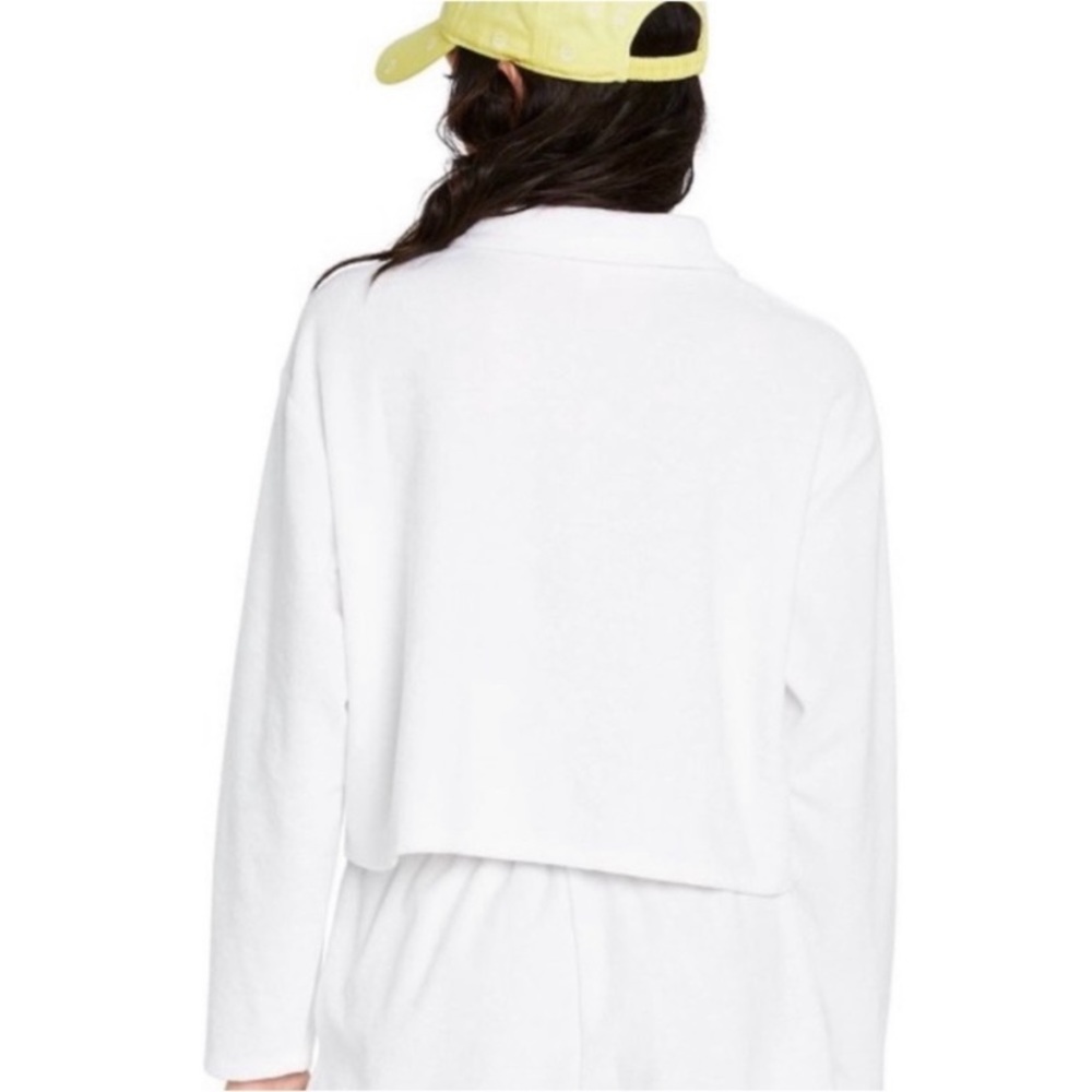 Stoney Clover Lane x Target Cropped Half Zip Sweatshirt in White XS - Picture 3 of 11